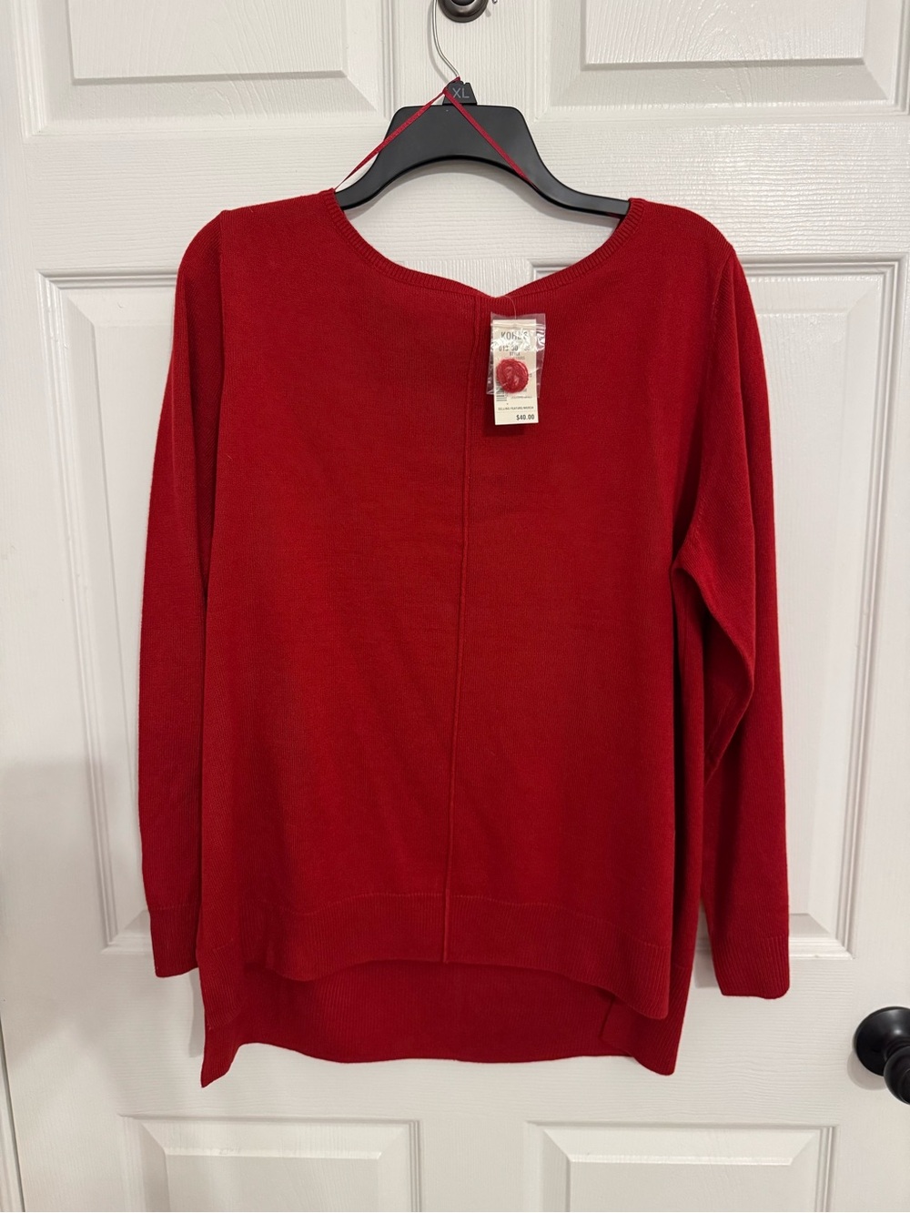 croft & barrow Red Scoop-Neck Lightweight Women's Pullover Sweater